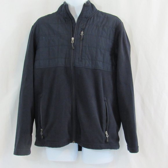 FREE COUNTRY Quilted Fleece Jacket, Men's M (38-40) Navy Blue, Quilted, Full Zip - Picture 2 of 9